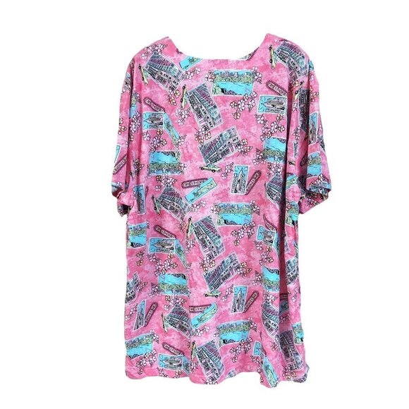 Fashion Bug Women's Plus Size Pink New York Vacation Top - Picture 3 of 8